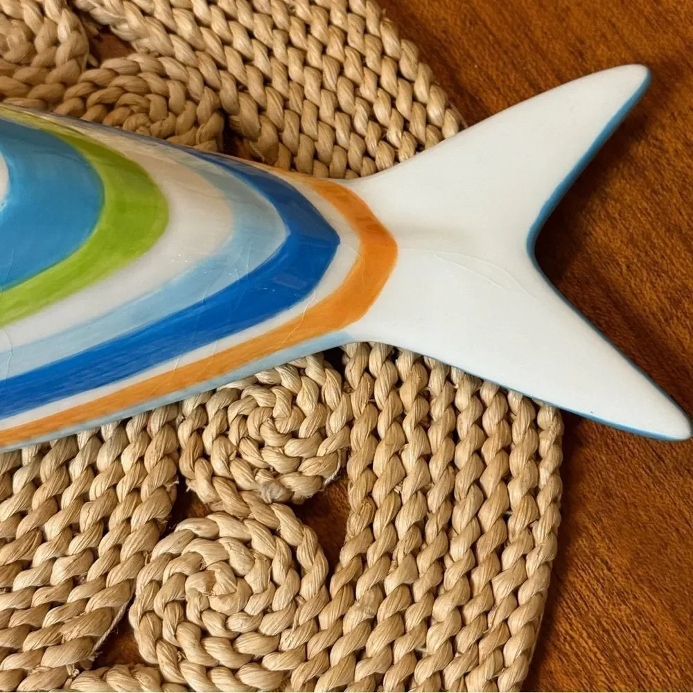Vintage Boston Warehouse Co. Clearly Fish Ceramic Appetizer Serving Dish/Boat
